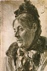 Adolph von Menzel The Head of a Woman painting